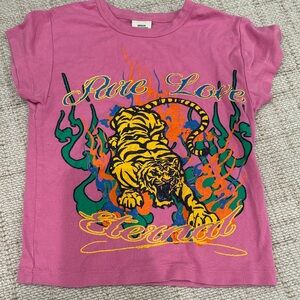 Urban Outfitters Kids Tee in Bold Pink with Tiger Graphic